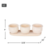 BROWN ROUND CERAMIC SMALL PLANTER SET OF 3