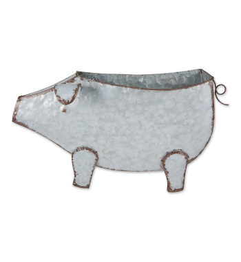 PIG GALVANIZED WALL PLANTER