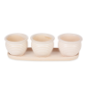 CREAM ROUND CERAMIC SMALL PLANTER SET OF 3
