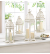 GRACEFUL DISTRESSED WHITE LARGE LANTERN