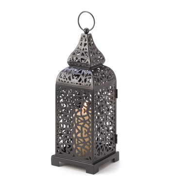 BLACK MOROCCAN CANDLE LANTERN