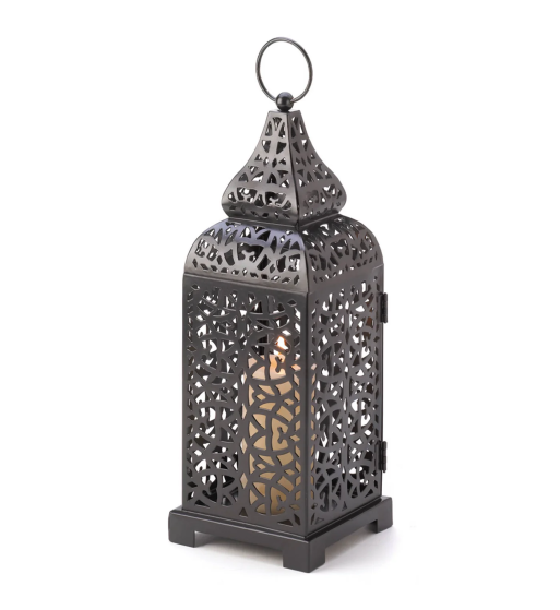 BLACK MOROCCAN CANDLE LANTERN