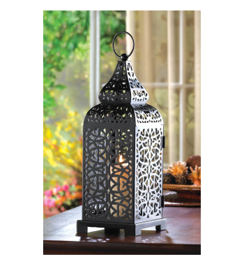 BLACK MOROCCAN CANDLE LANTERN