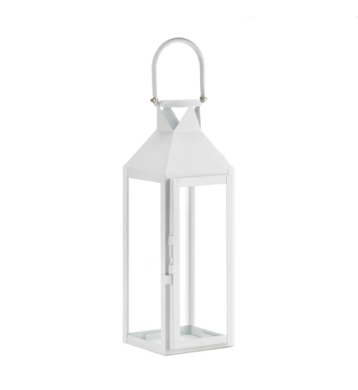 WHITE MANHATTAN CANDLE LANTERN
