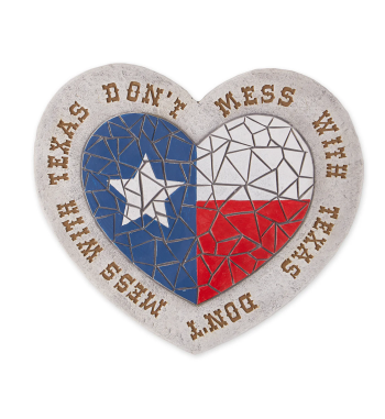 Texas Proud Stepping Stone - Don't Mess With Texas Heart Flag