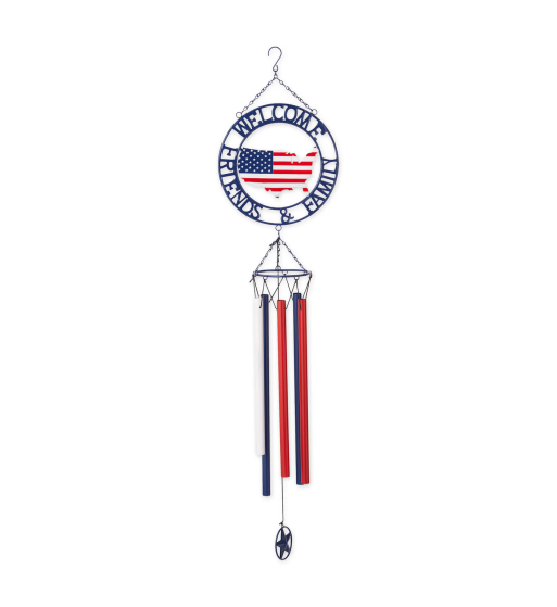 WEATHERVANE WIND CHIME - PATRIOTIC WELCOME FRIENDS & FAMILY