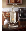 WHITE FANCY CANDLE LANTERN WITH STAND