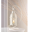 WHITE FANCY CANDLE LANTERN WITH STAND