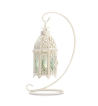 WHITE FANCY CANDLE LANTERN WITH STAND