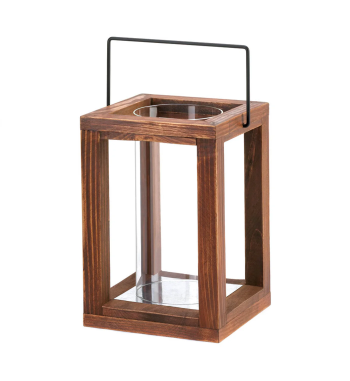 RUSTIC GARDEN WOODEN LANTERN