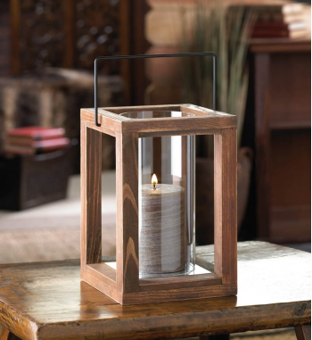 RUSTIC GARDEN WOODEN LANTERN
