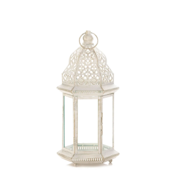 SUBLIME DISTRESSED WHITE LARGE LANTERN
