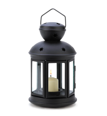 BLACK COLONIAL CANDLE LAMP