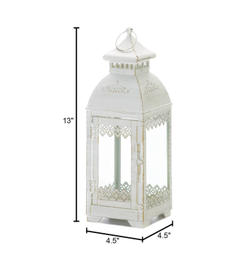 WHITE LACE VICTORIAN STYLE LANTERN