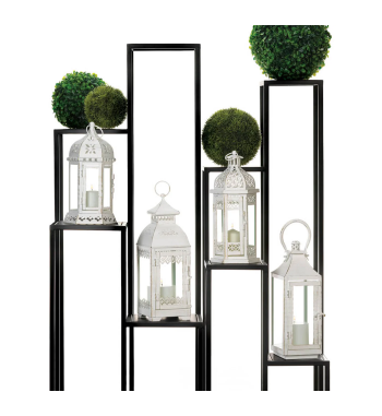 WHITE LACE VICTORIAN STYLE LANTERN