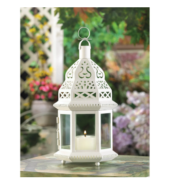 WHITE MOROCCAN STYLE LANTERN
