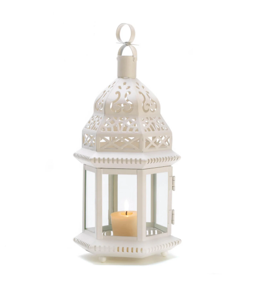 WHITE MOROCCAN STYLE LANTERN