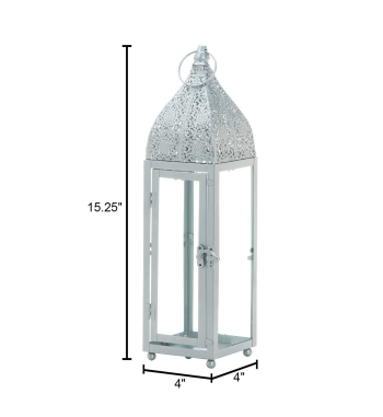 SMALL SILVER MOROCCAN STYLE LANTERN
