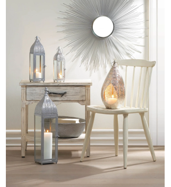 SMALL SILVER MOROCCAN STYLE LANTERN