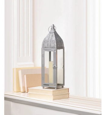 SMALL SILVER MOROCCAN STYLE LANTERN