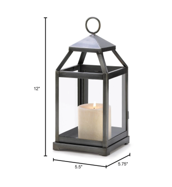 RUSTIC SILVER CONTEMPORARY LANTERN