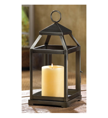 RUSTIC SILVER CONTEMPORARY LANTERN