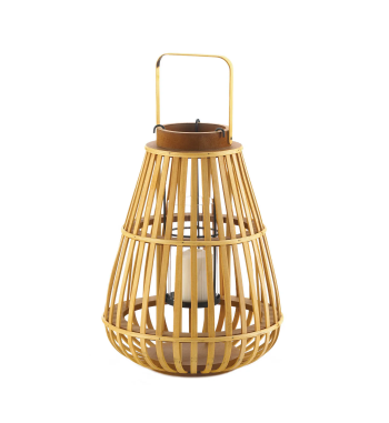 LARGE SLAT WOOD LANTERN