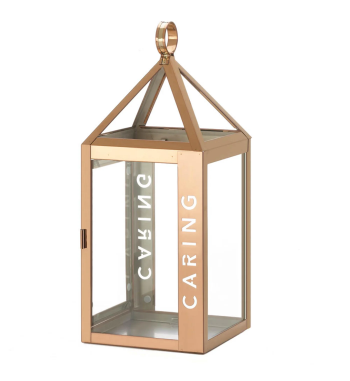 LARGE ROSE METAL CARING LANTERN