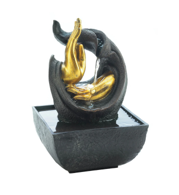 GOLDEN HANDS ACCENT TABLETOP FOUNTAIN