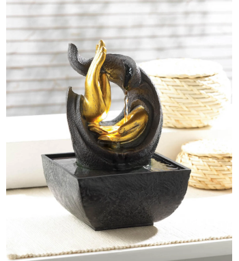 GOLDEN HANDS ACCENT TABLETOP FOUNTAIN