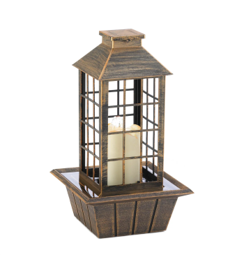 BRONZED LANTERN TABLETOP FOUNTAIN (INCL. PUMP)