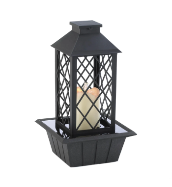 BLACK LANTERN TABLETOP FOUNTAIN (INCL. PUMP)
