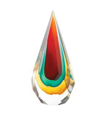 FACETED TEARDROP ART GLASS