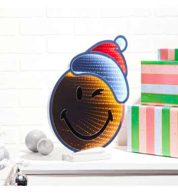 Smiley Face w/Santa Hat Ekkolight