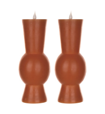 Simplux LED Designer Candle (Terracotta) (Set of 2)