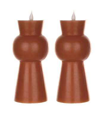 Simplux LED Designer Candle - Medium (Terracotta) (Set of 2)