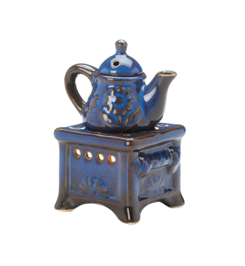 BLUE TEAPOT STOVE OIL WARMER