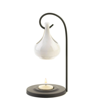 WHITE TEAR DROP OIL WARMER