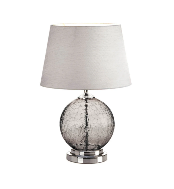 GREY CRACKED GLASS TABLE LAMP