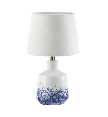 WHITE AND BLUE SPLASH TABLE LAMP