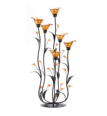 AMBER CALLA LILY CANDLEHOLDER
