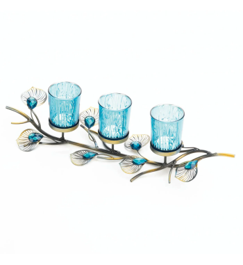 PEACOCK INSPIRED CANDLE TRIO