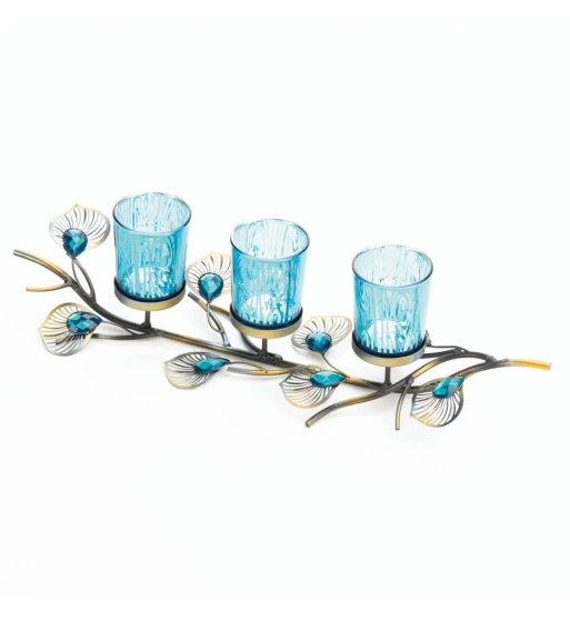 PEACOCK INSPIRED CANDLE TRIO