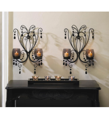 MIDNIGHT ELEGANCE WALL SCONCES SET/2