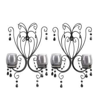 MIDNIGHT ELEGANCE WALL SCONCES SET/2