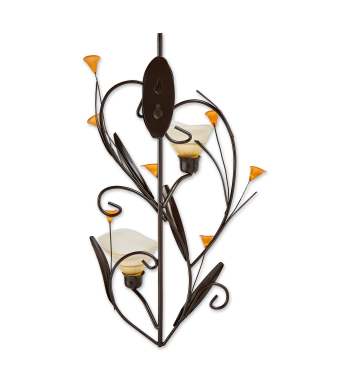 AMBER LILIES CANDLE WALL SCONCE
