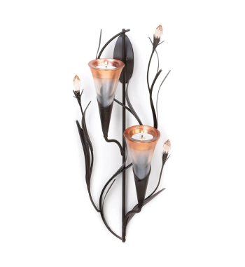 DAWN LILIES CANDLE WALL SCONCE