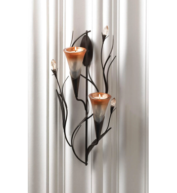 DAWN LILIES CANDLE WALL SCONCE