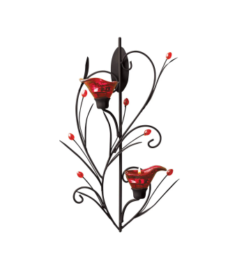 RUBY BLOSSOM TEALIGHT SCONCE