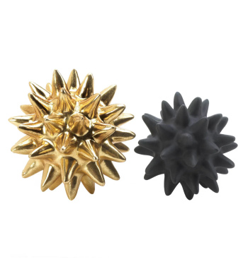 STORICO GOLD AND BLACK SPIKE SCULPTURES